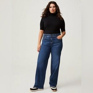 💙 NWT Torrid Bombshell Wide Leg Jeans 16 Short High Rise Stretch Flowy Comfort 💙